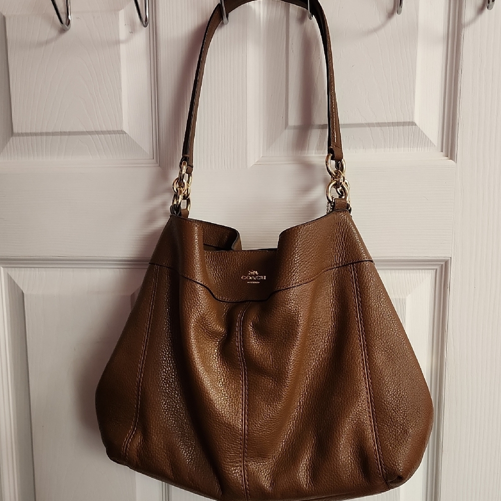 Coach Rich Brown Leather Shoulder Bag